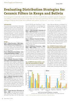 Evaluating Distribution Strategies for Ceramic Filters in