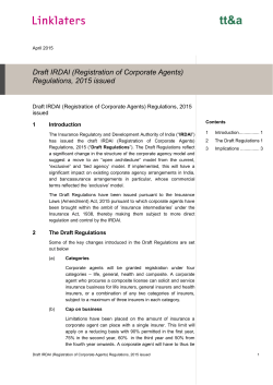 Draft IRDAI (Registration of Corporate Agents)