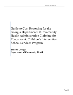 Cost Reporting for the Georgia Medicaid School Based Services