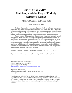 SOCIAL GAMES: Matching and the Play of Finitely Repeated Games
