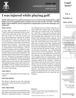 I was injured while playing golf - Commission des services juridiques