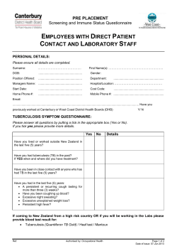 PRE PLACEMENT Screening and Immune Status Questionnaire E