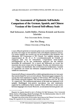 The Assessment of Optimistic Self-beliefs: Comparison