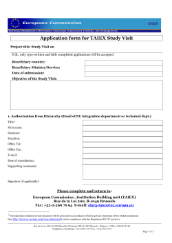 Application form for TAIEX Study Visit