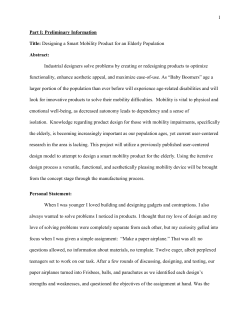 Designing a Smart Mobility Product for an Elderly