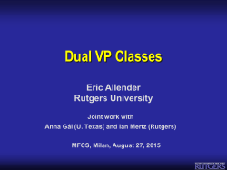 and TC 1 - Rutgers CS