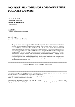 mothers` strategies for regulating their toddlers distress