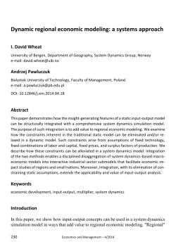 Dynamic regional economic modeling: a systems approach