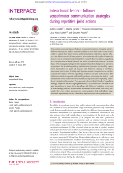 Interactional leader&ndash;follower sensorimotor communication strategies