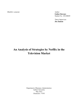 An Analysis of Strategies by Netflix in the