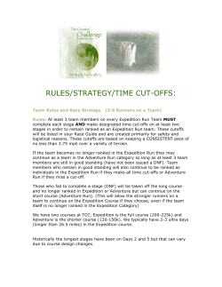 RULES/STRATEGY/TIME CUT-OFFS: