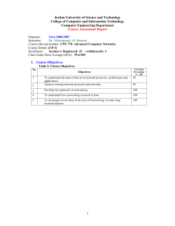 Course Outcomes - Jordan University of Science and Technology