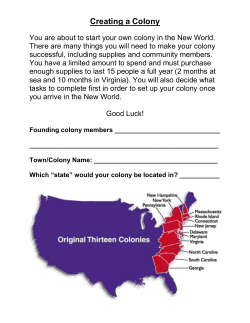 Creating a Colony