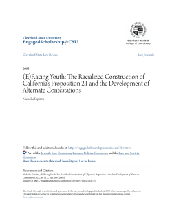 (E)Racing Youth: The Racialized Construction of California`s