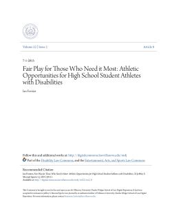 Fair Play for Those Who Need it Most: Athletic Opportunities for High