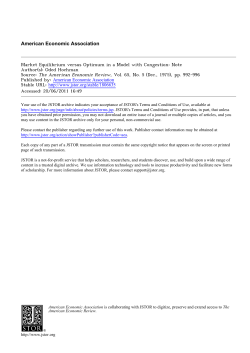 Market Equilibrium versus Optimum in a Model with Congestion: Note