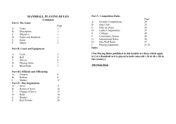 HANDBALL PLAYING RULES Contents