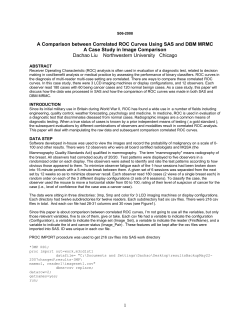 A Comparison between Correlated ROC Curves Using SAS and