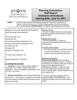 Planning Commission Staff Report Ordinance