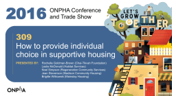 309 How to provide individual choice in supportive housing (Stream