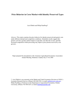 Price Behavior in Corn Market with Identity Preserved Types