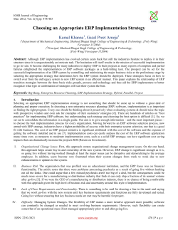 Choosing an Appropriate ERP Implementation Strategy - IOSR-JEN