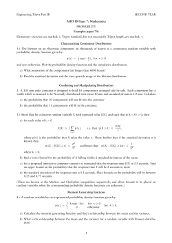 Mathematics PROBABILITY Examples paper 7/6 Elementary