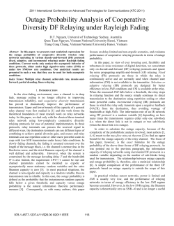 Outage Probability Analysis of Cooperative Diversity DF Relaying
