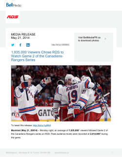 1,935,000 Viewers Chose RDS to Watch Game 2 of the Canadiens