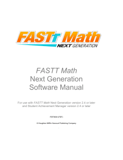 FASTT Math Next Generation Software Manual