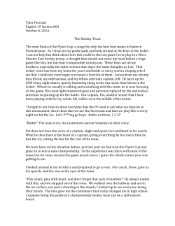 Group Analysis- Hockey Team