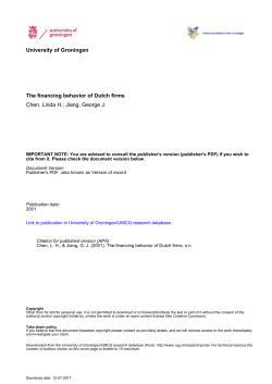 University of Groningen The financing behavior of Dutch firms Chen