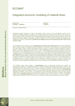 IECOMAT Integrated economic modeling of material flows