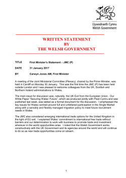 First Minister`s Statement &ndash; JMC (P)