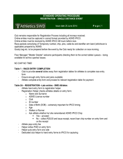 IPICO Registration &ndash; SOP &ndash; Single Distance