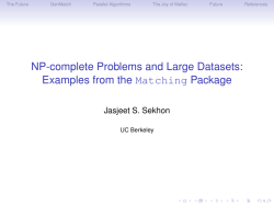NP-complete Problems and Large Datasets: Examples