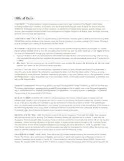 Official Rules - Elan Vacations