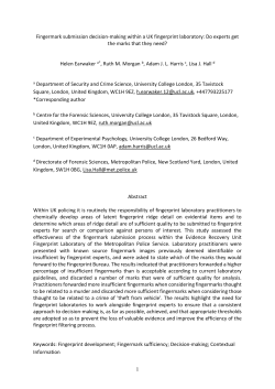 Fingermark submission decision-making within a UK