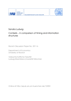 Sandra Ludwig: Contests &ndash; A comparison of timing and information