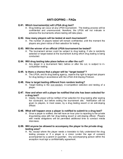 DRUG TESTING &ndash; FAQ`s