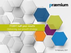FY2017 half-year results Delivering our growth strategy