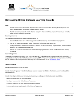 Activity 1 Formal Proposal of a New Online Distance Learning