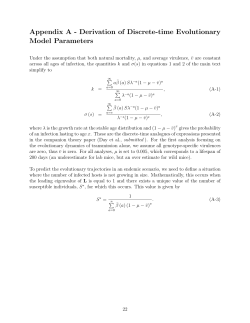 Appendix A - Derivation of Discrete-time Evolutionary Model