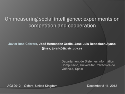 On measuring social intelligence: experiments on competition