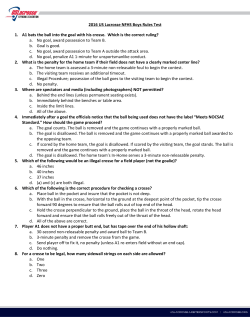 2016 US Lacrosse NFHS Boys Rules Test 1. A1 bats the ball into the