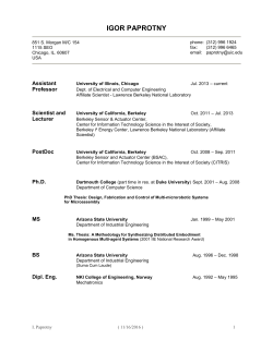 curriculum vitae - UIC - Electrical and Computer Engineering