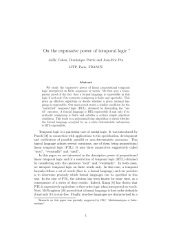 On the expressive power of temporal logic
