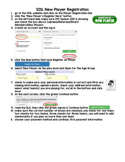 SISL New Player Registration