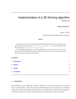 Implementation of a 3D thinning algorithm