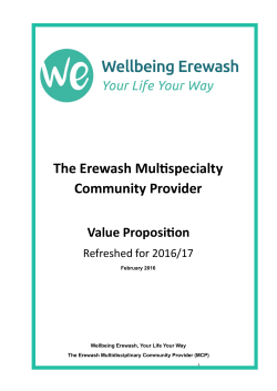 Value Proposition - Wellbeing Erewash